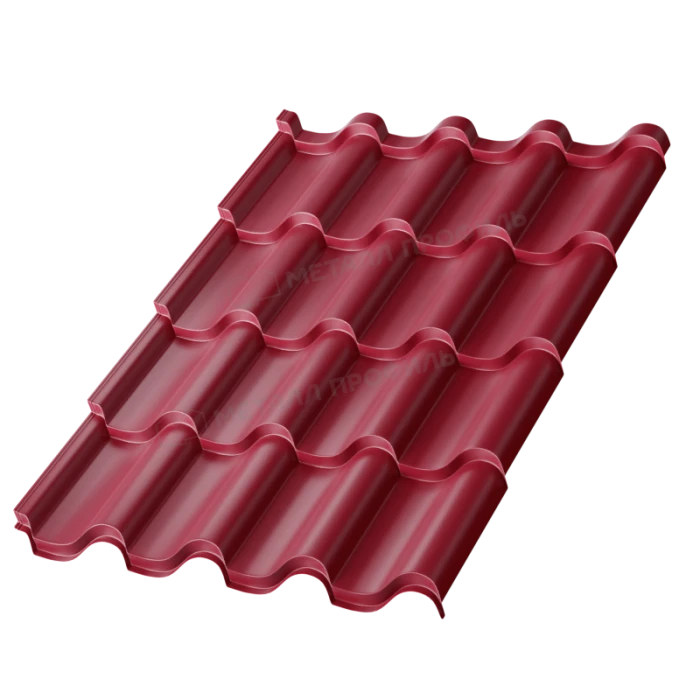 Металлочерепица Металл-Профиль Монтерроса-ML 0,5 PURMAN® RAL 3005 Красное вино