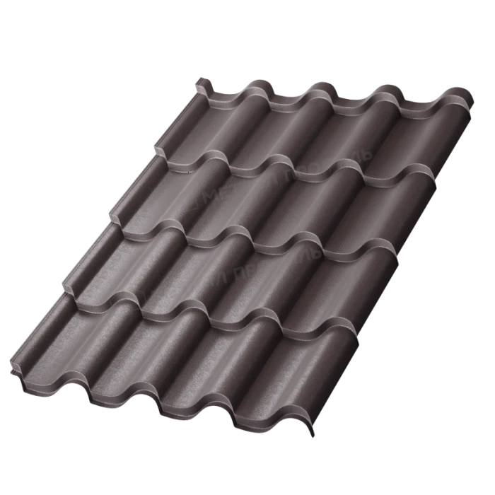 Металлочерепица Металл-Профиль Монтерроса-ML 0,5 VikingMP® E RAL 8019 Серо-коричневый