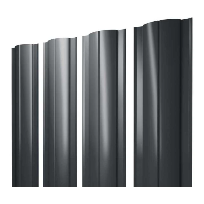 Штакетник Круглый Grand Line 0,4 Полиэстер RAL 7016 Антрацитово-Серый